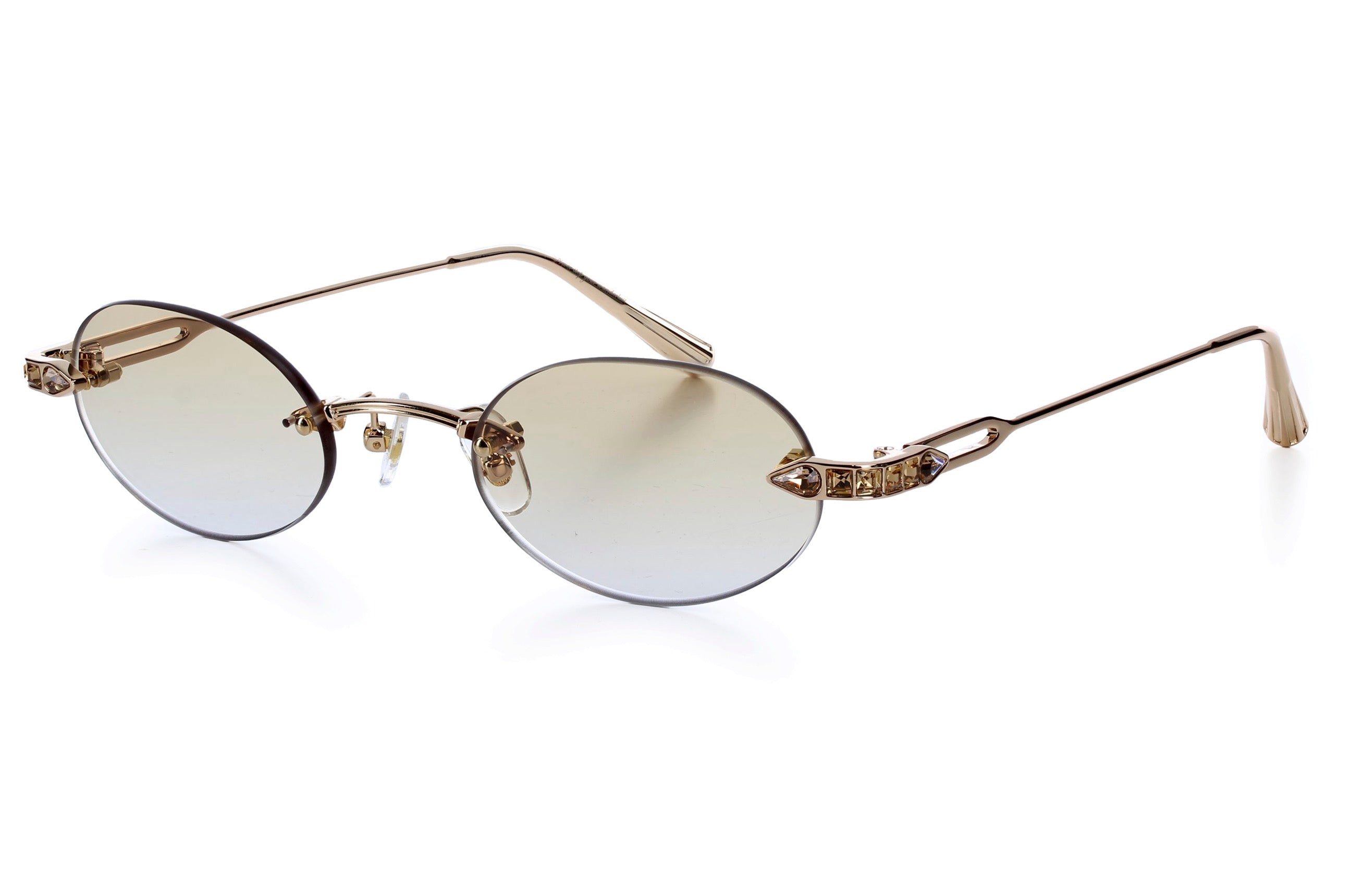 Yellow Gold - Topaz Crystal - Light Brown lenses