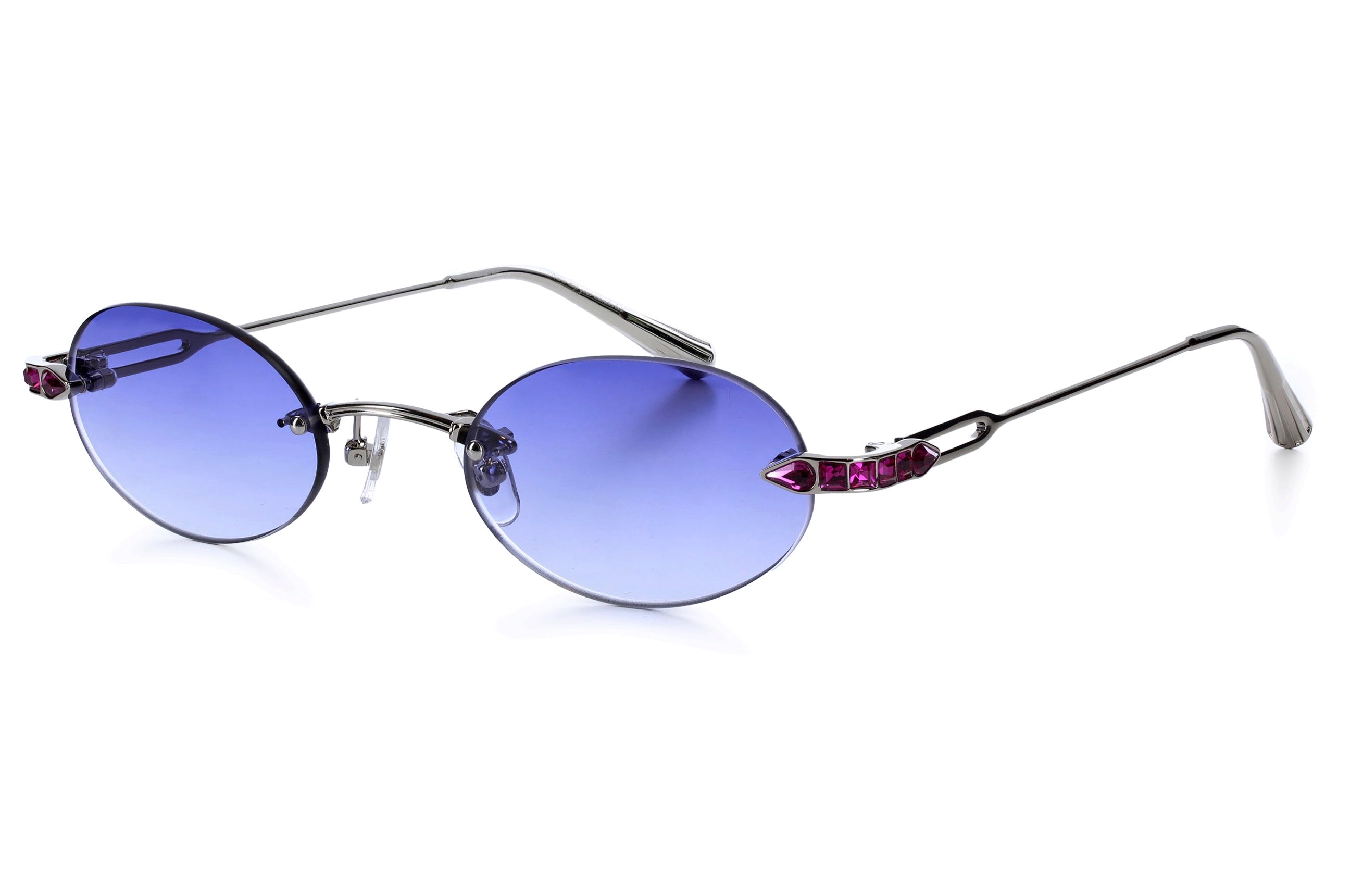 White Gold - Fuchsia Crystal - Purple lenses