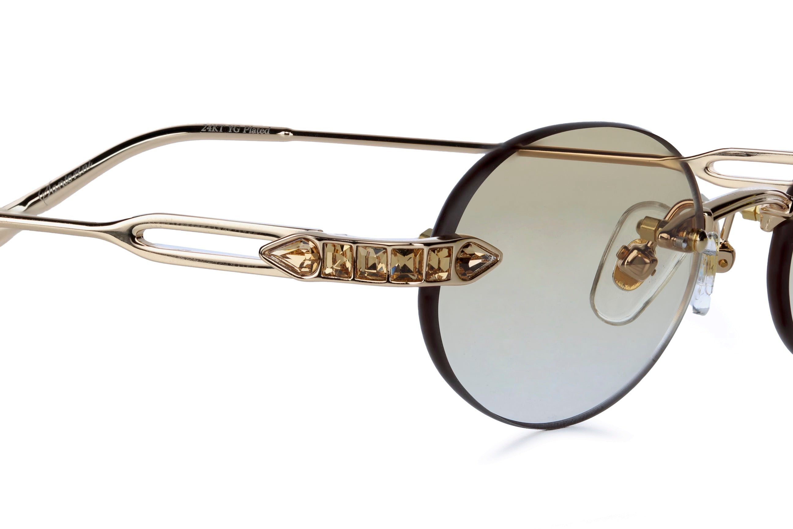 Yellow Gold - Topaz Crystal - Light Brown lenses