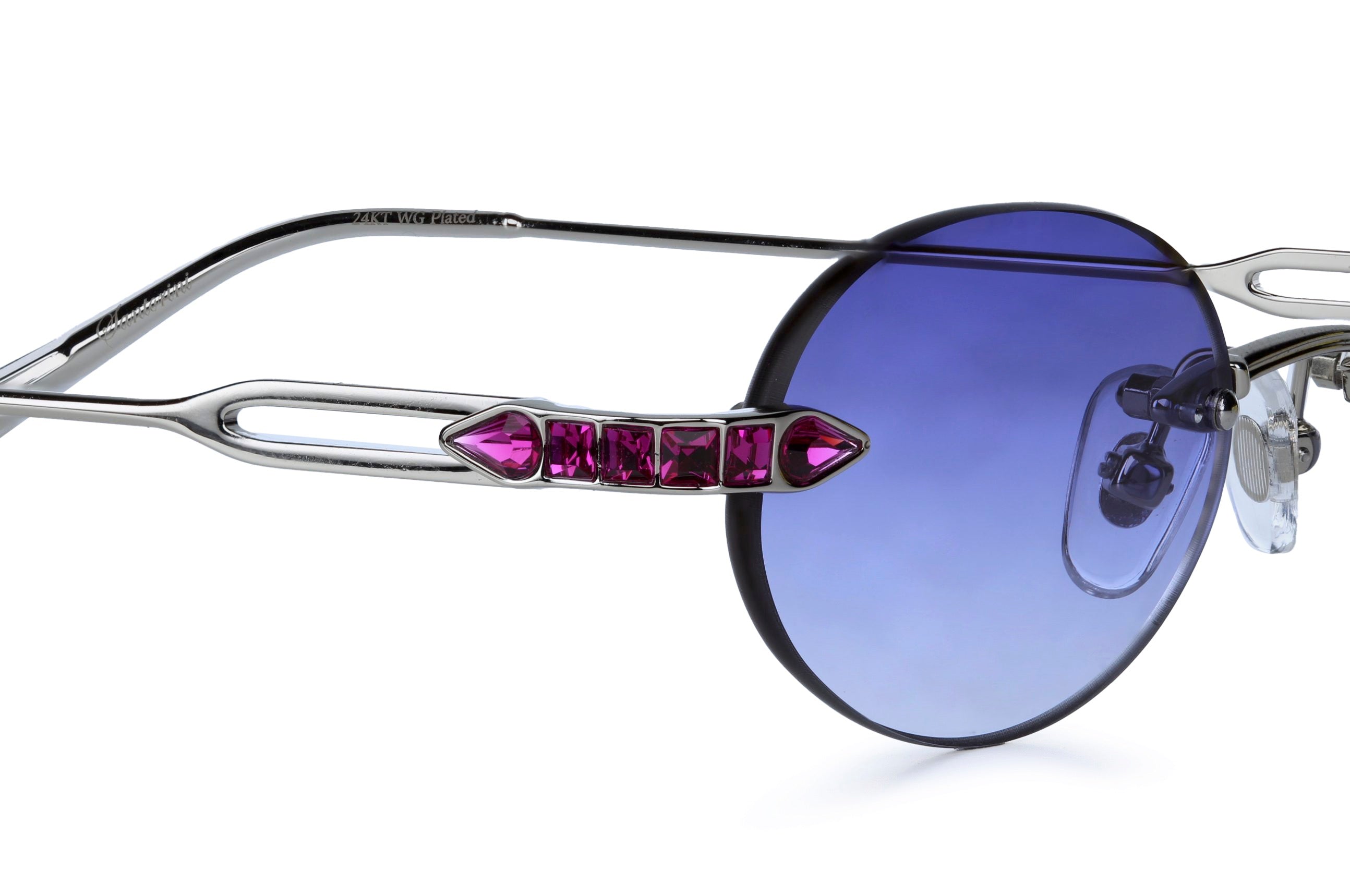 White Gold - Fuchsia Crystal - Purple lenses