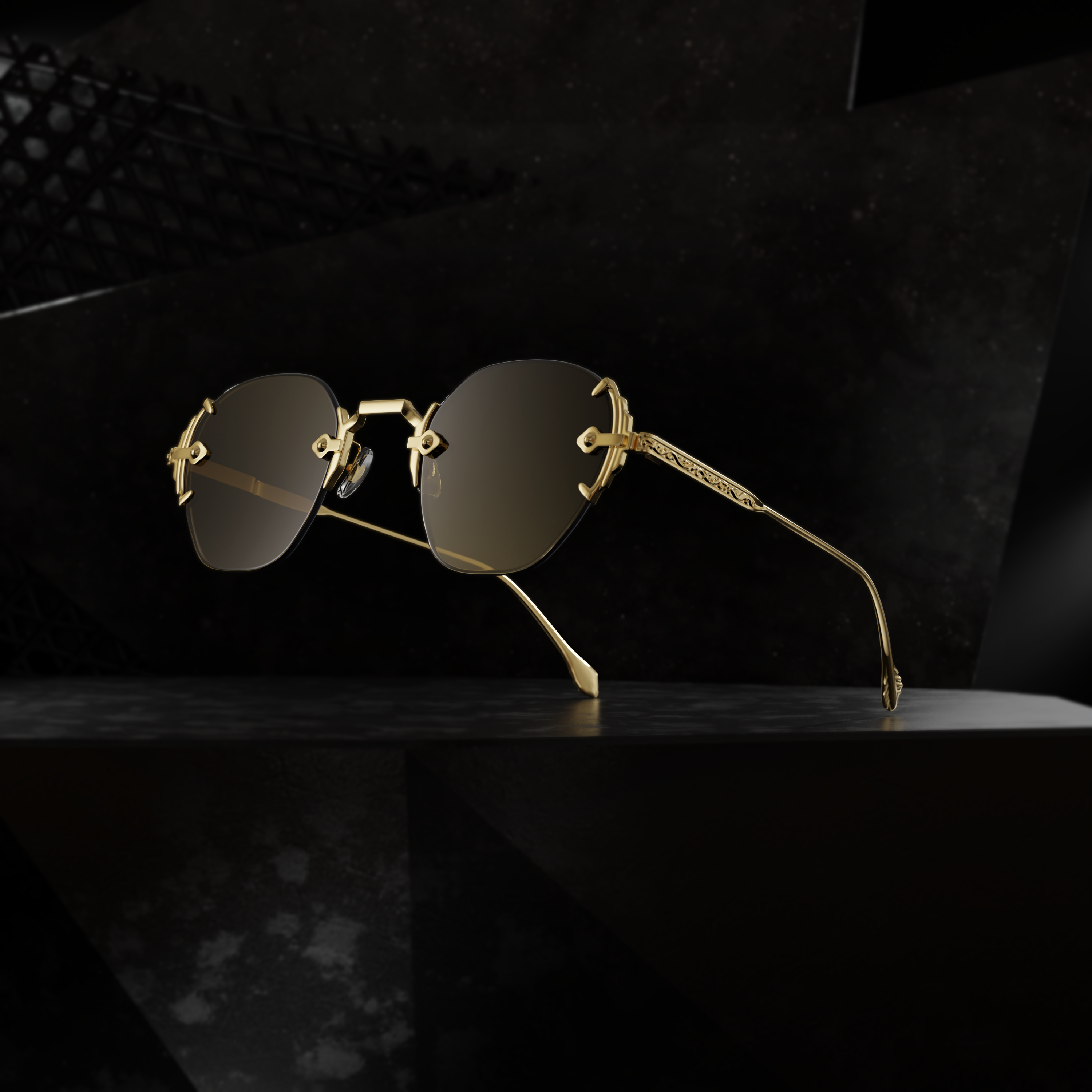 YELLOW GOLD - GRADIENT BROWN LENS