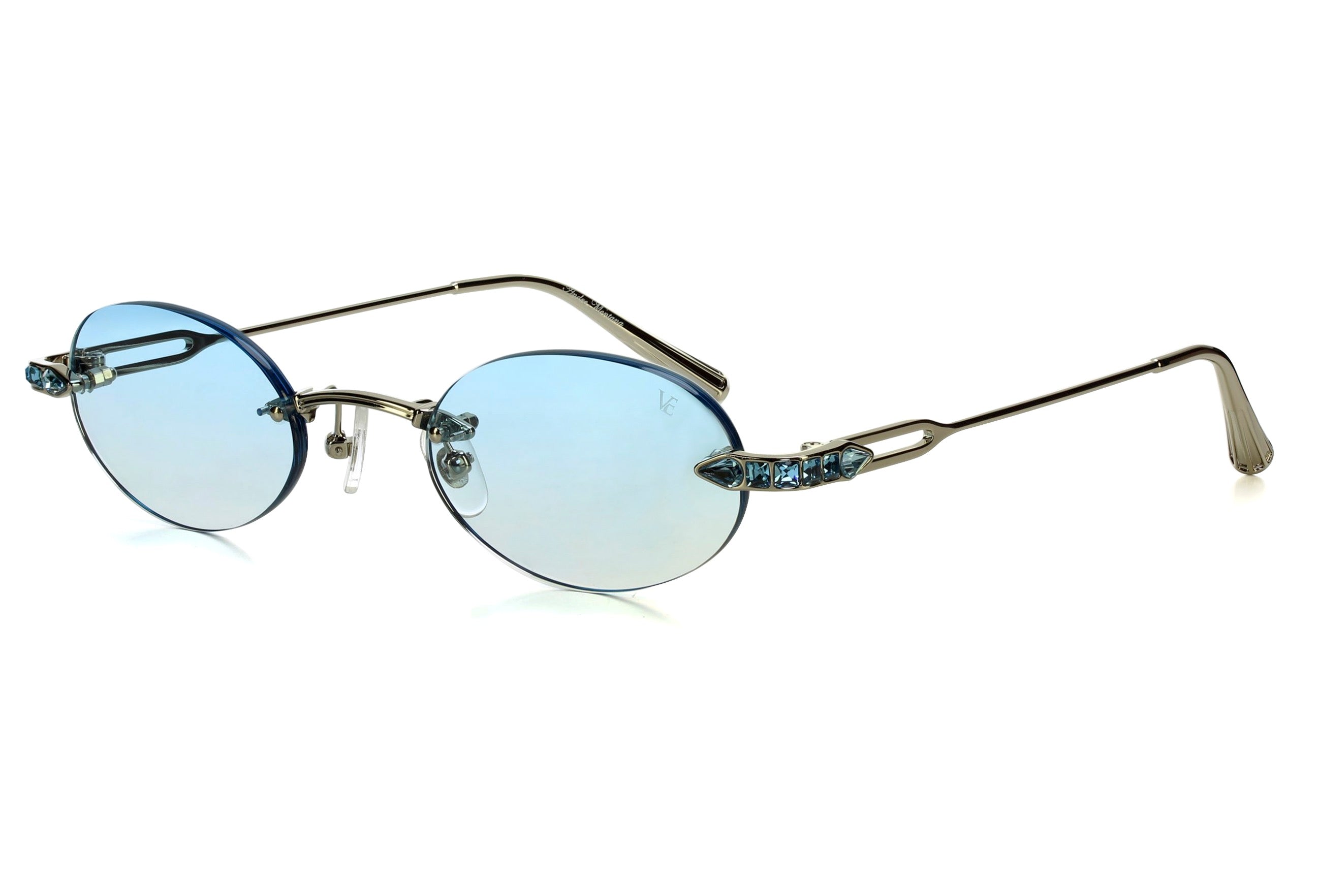 White Gold - Aqua Bohemica Crystal - Blue lenses