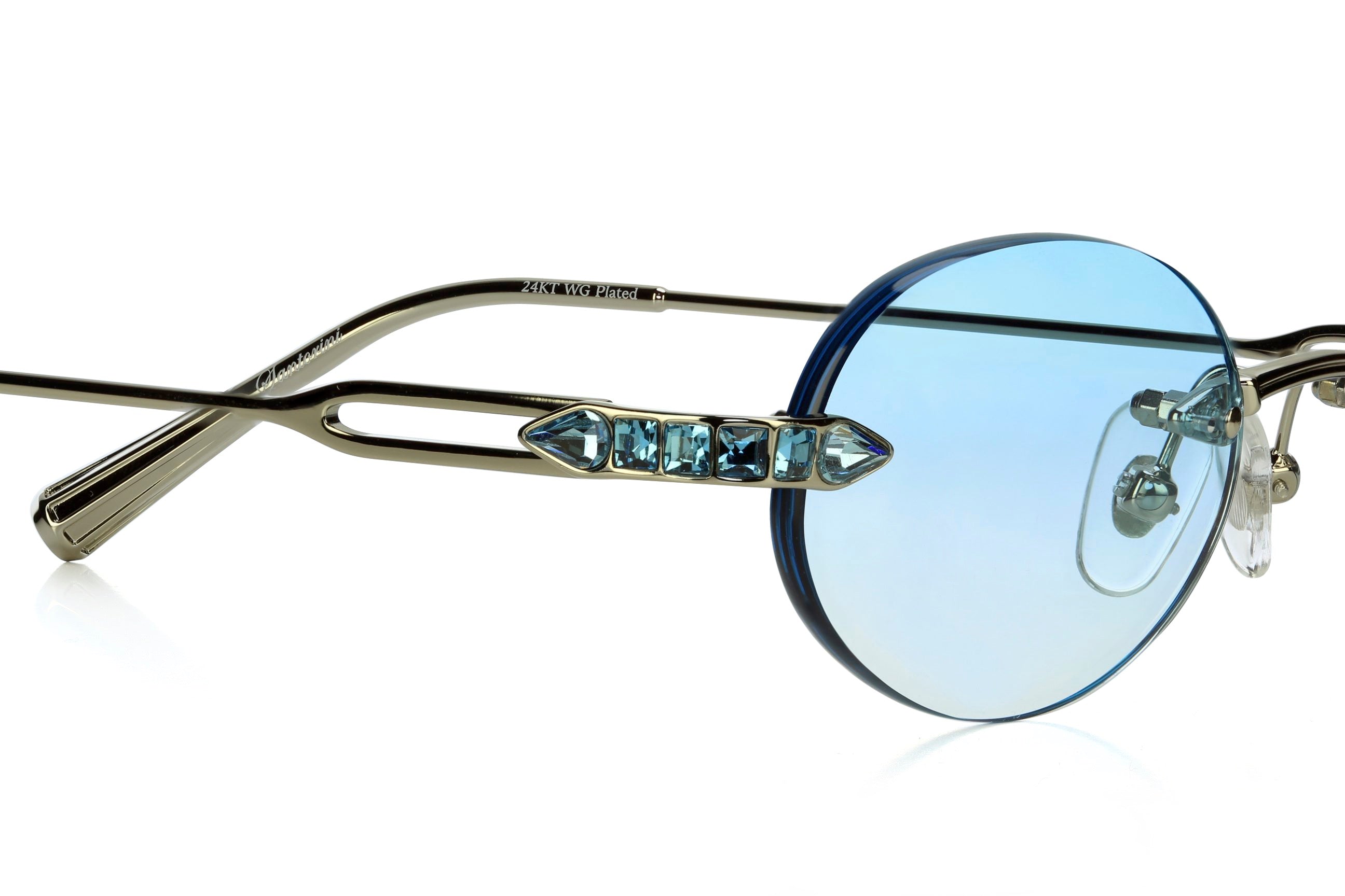 White Gold - Aqua Bohemica Crystal - Blue lenses