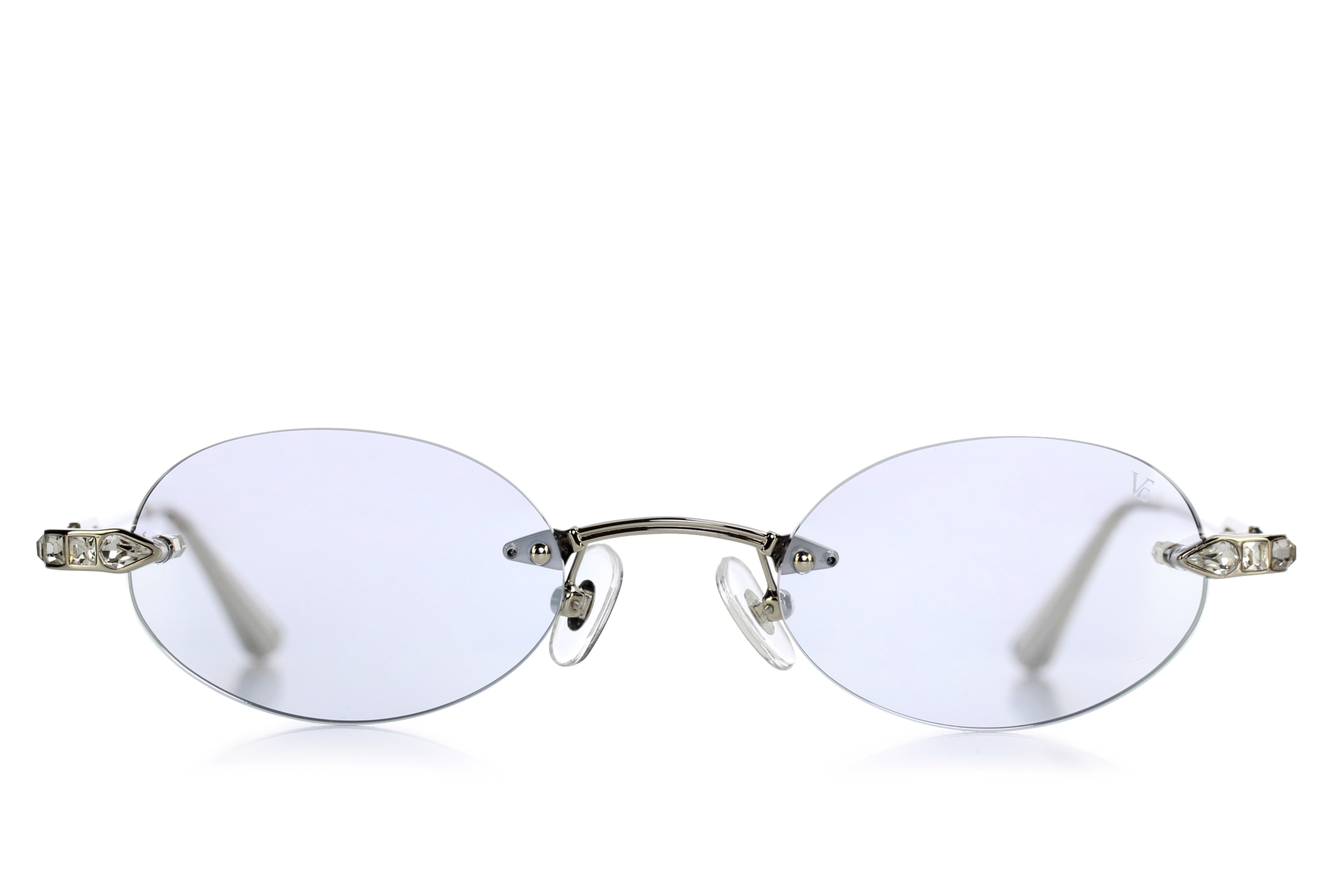 White Gold - Clear Crystal - Light Gray Flash Silver lenses