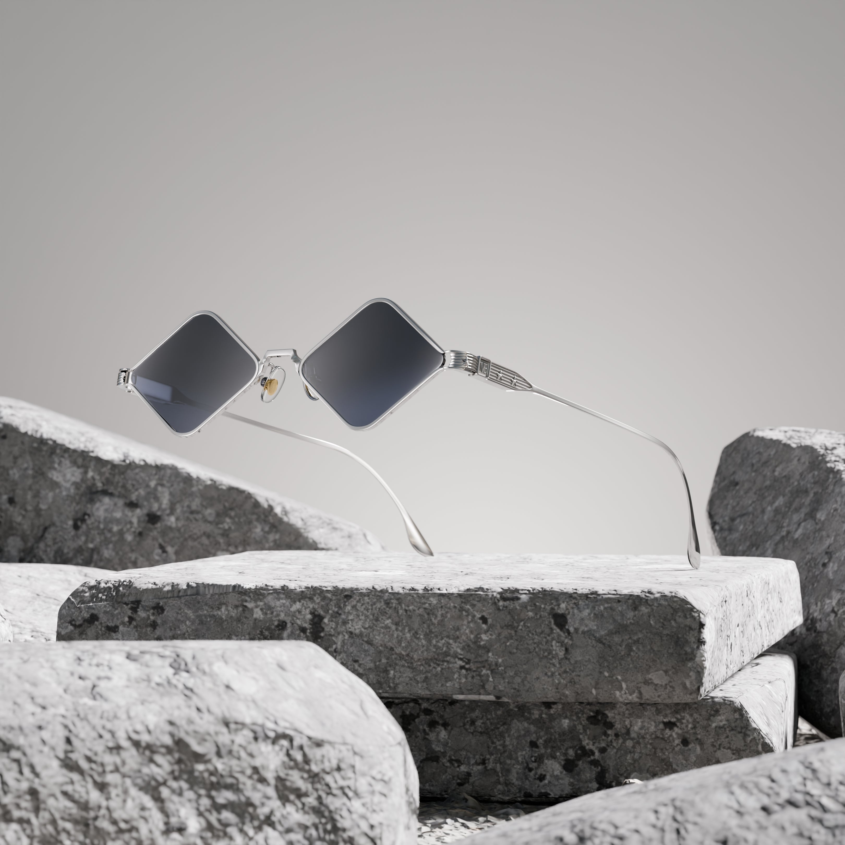 WHITE GOLD - GRADIENT GREY LENSES