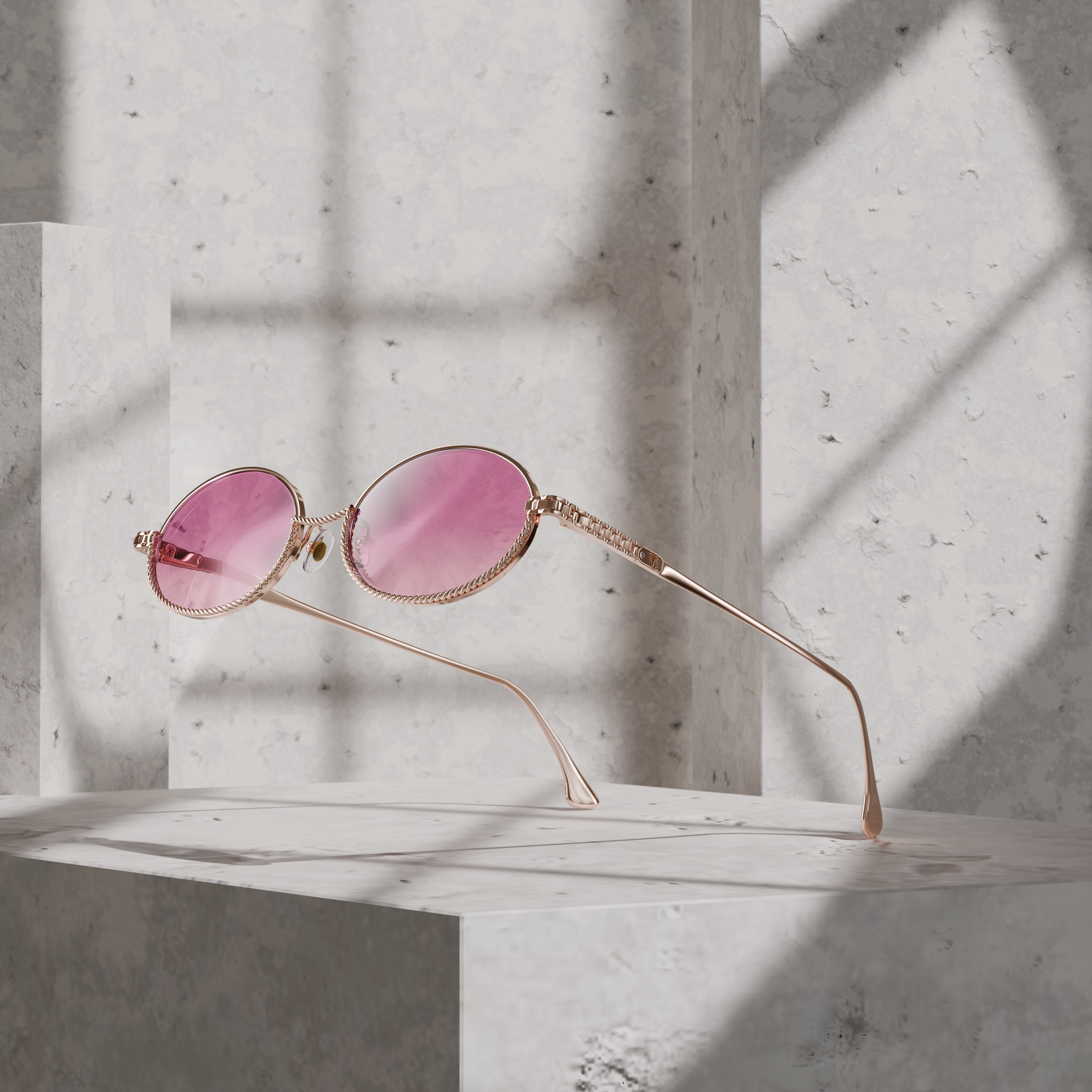 ROSE GOLD - GRADIENT PINK LENSES
