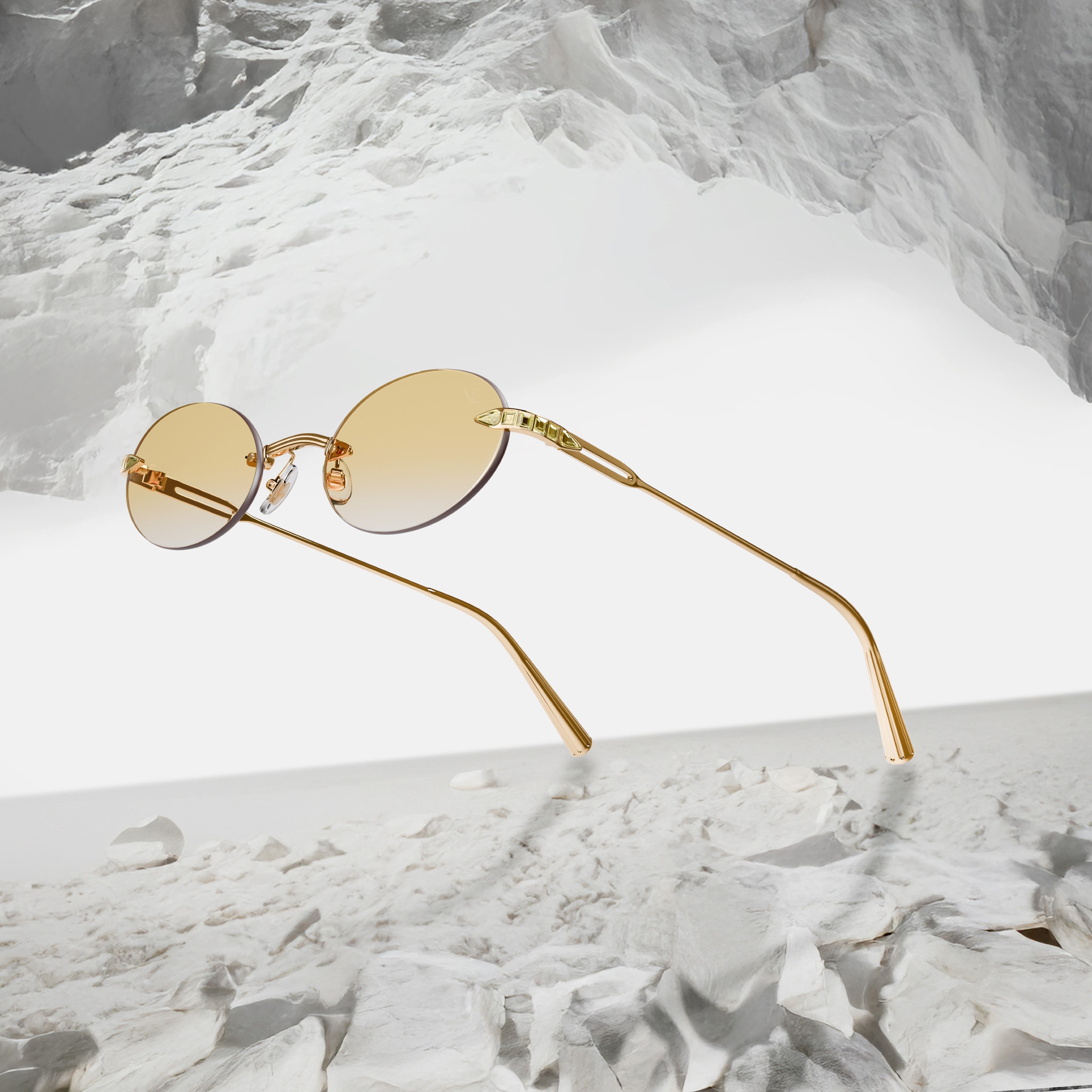 Yellow Gold - Citrine Crystal - Yellow lenses