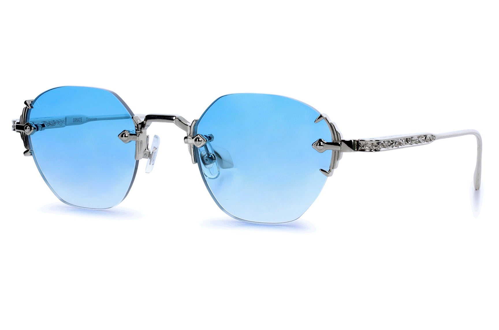 WHITE GOLD - GRADIENT BLUE LENS