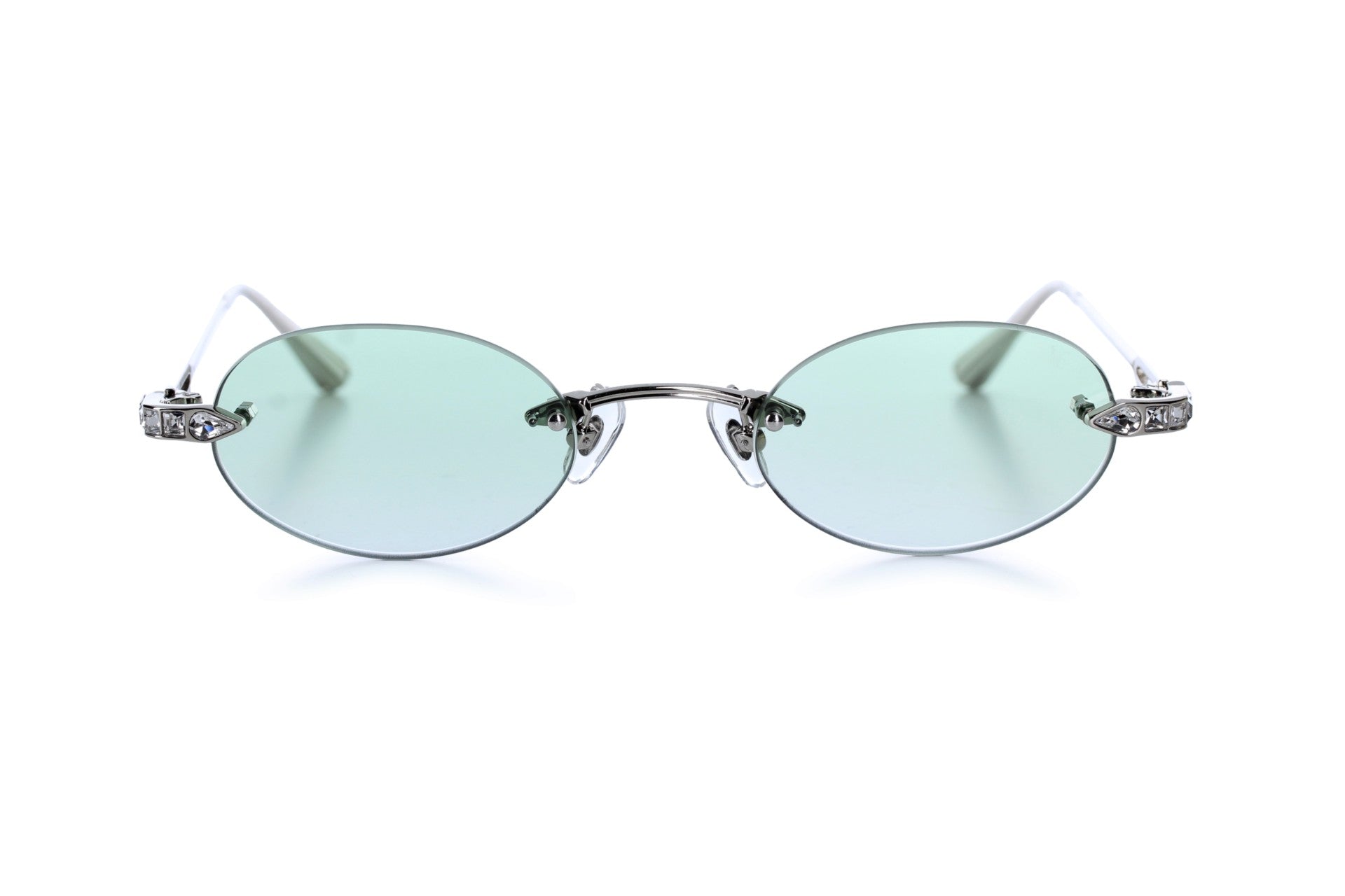 White Gold - Clear Crystal - Green lenses