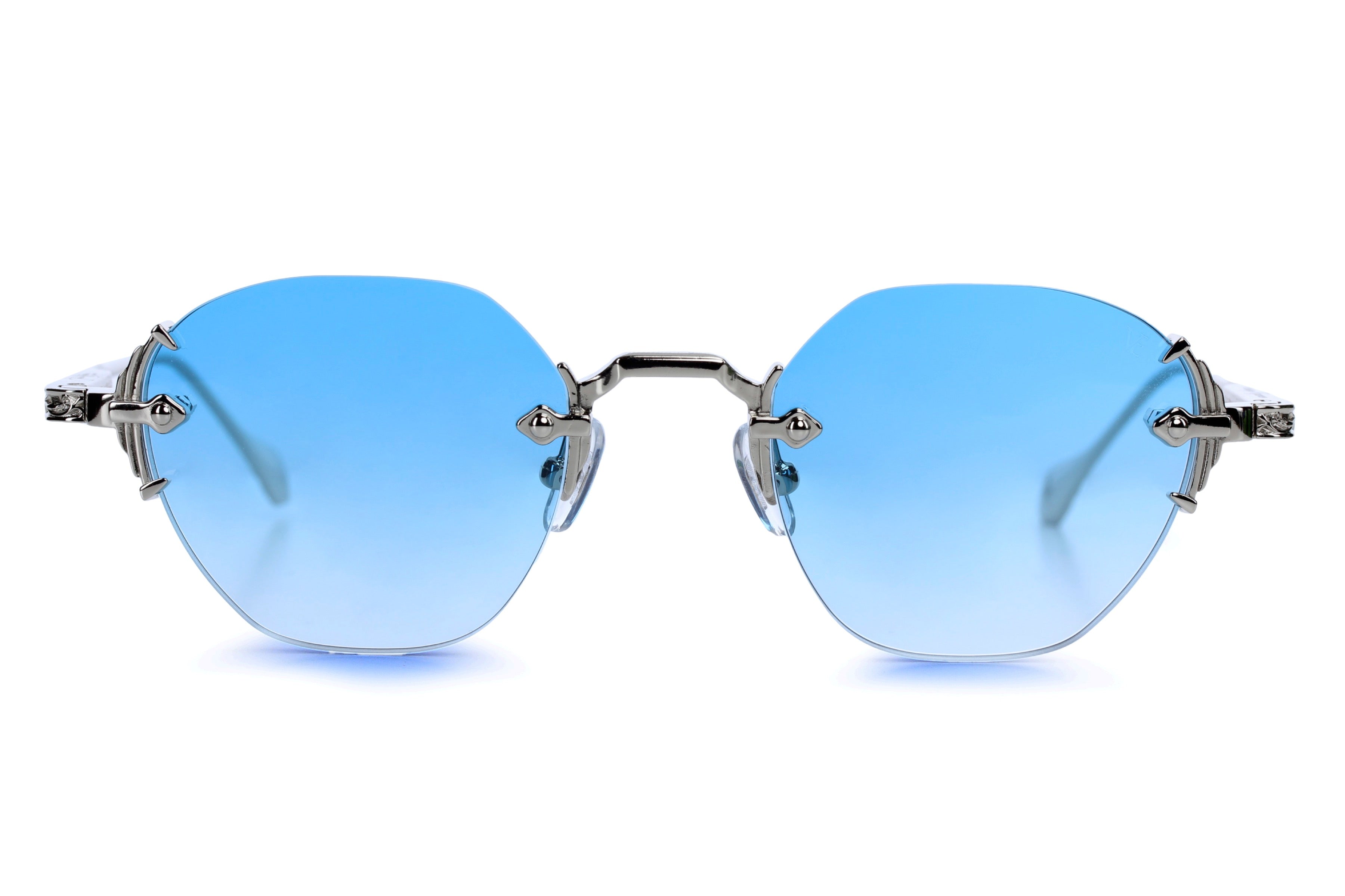 WHITE GOLD - GRADIENT BLUE LENS