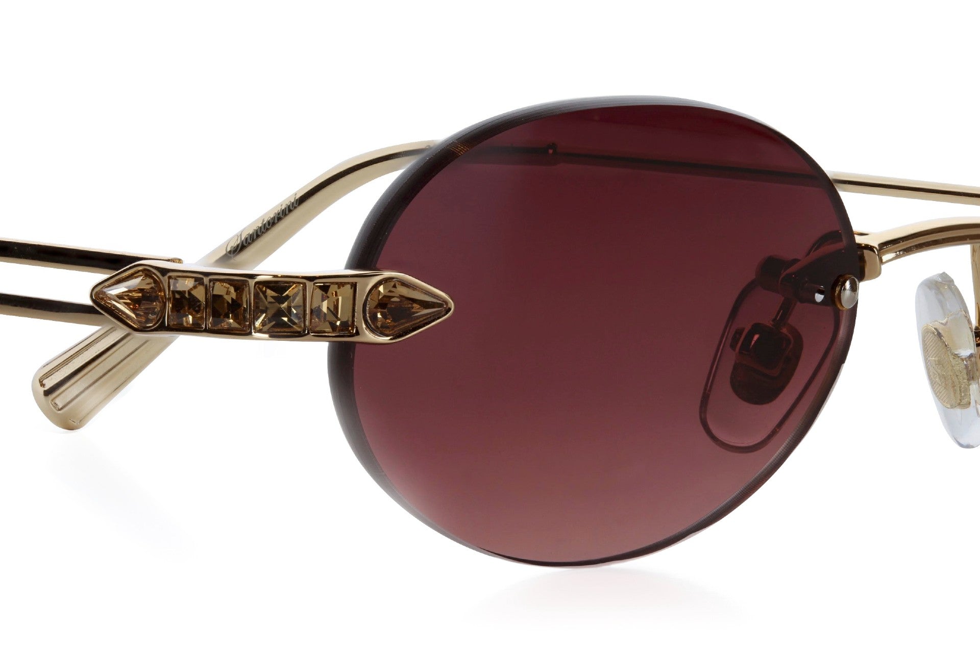 Yellow Gold - Topaz Crystal - Brown lenses