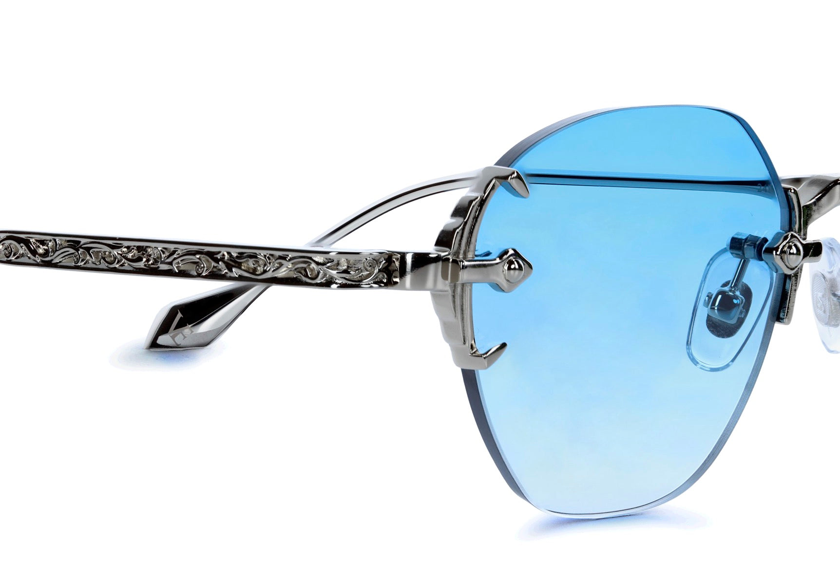 WHITE GOLD - GRADIENT BLUE LENS