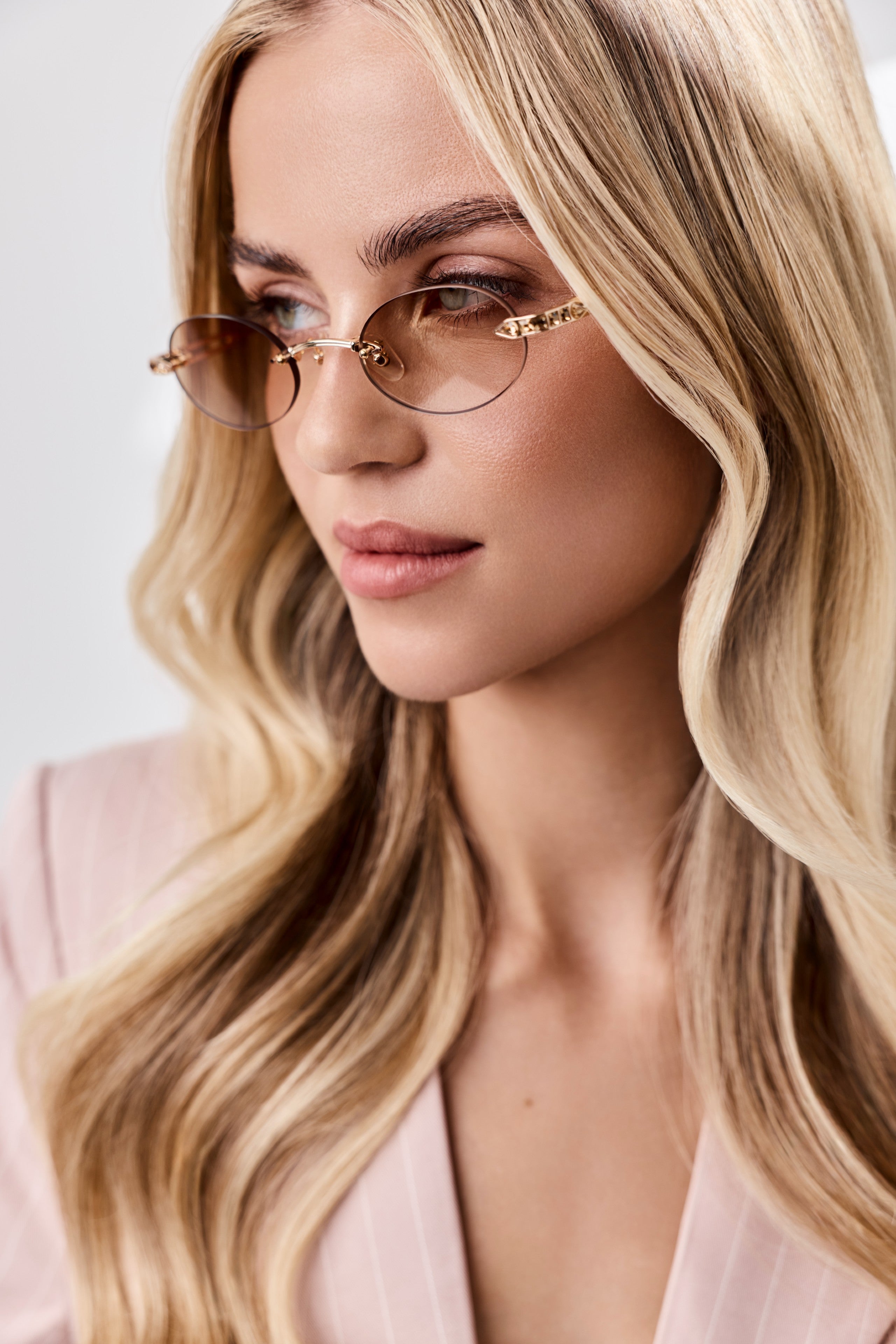 Yellow Gold - Topaz Crystal - Light Brown lenses